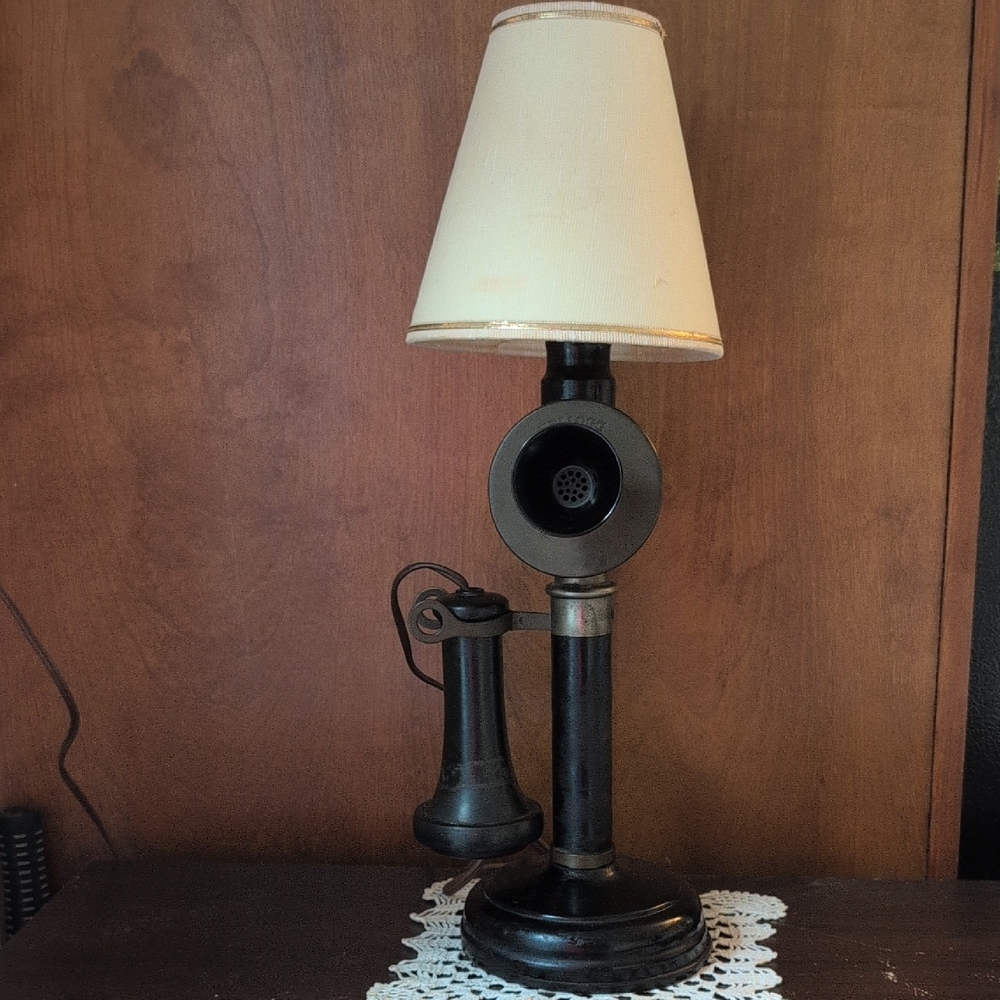 Vintage Early 1900's Kellogg Candle Stick Telephone Light Lamp RARE